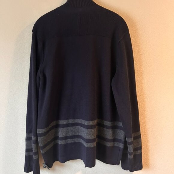 Vince Double Breasted with Grey Stripes 100% wool Pea Coat Cardigan size xl READ - Picture 3 of 7